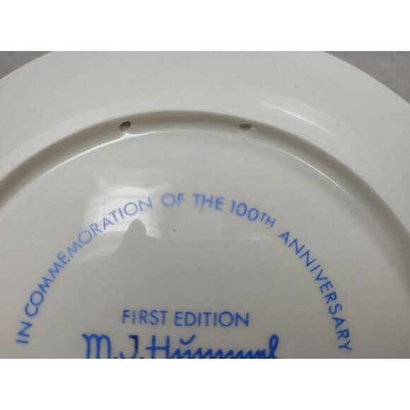 M J Hummel 1971 Hand Painted Porcelain First Edition 100 Years Angel Plate VTG - Picture 8 of 10